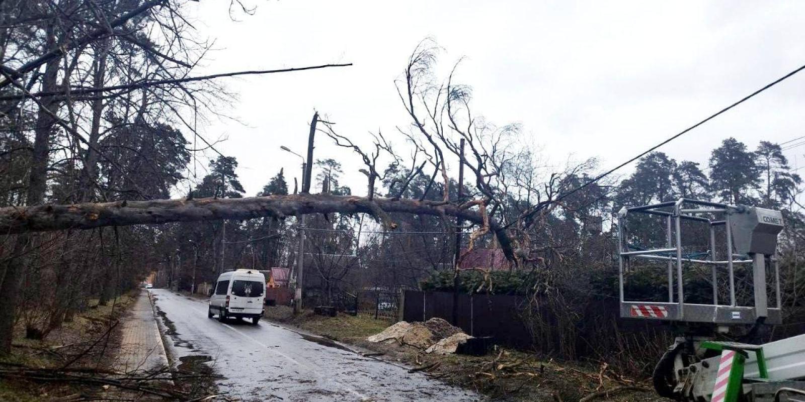 Через негоду на Київщині без світла 4 тисячі користувачів
