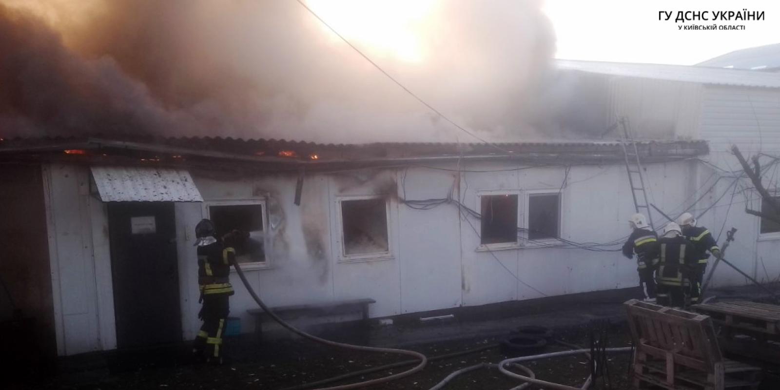 В селі на Київщині загорілась будівля колишнього рибного цеху: 18 рятувальників гасили пожежу