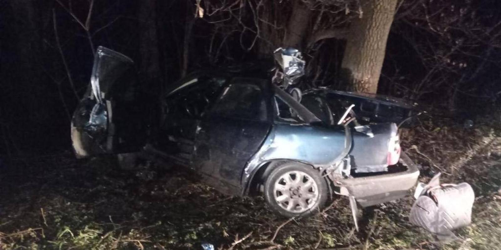 У Броварах легковик врізався в дерево: водія деблокували з автівки