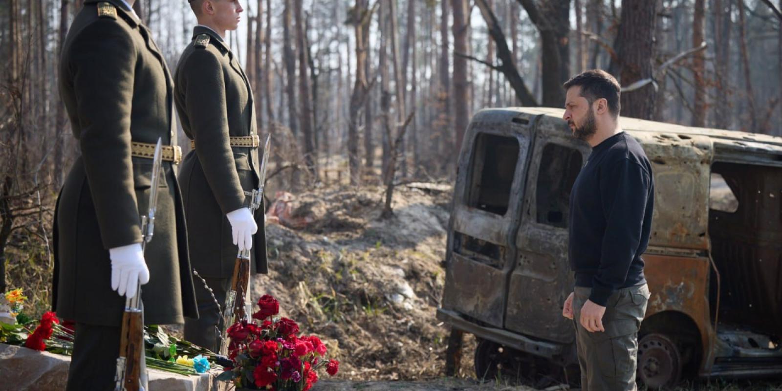 Президент вшанував пам’ять захисників, які загинули під час оборони села Мощун на Київщині