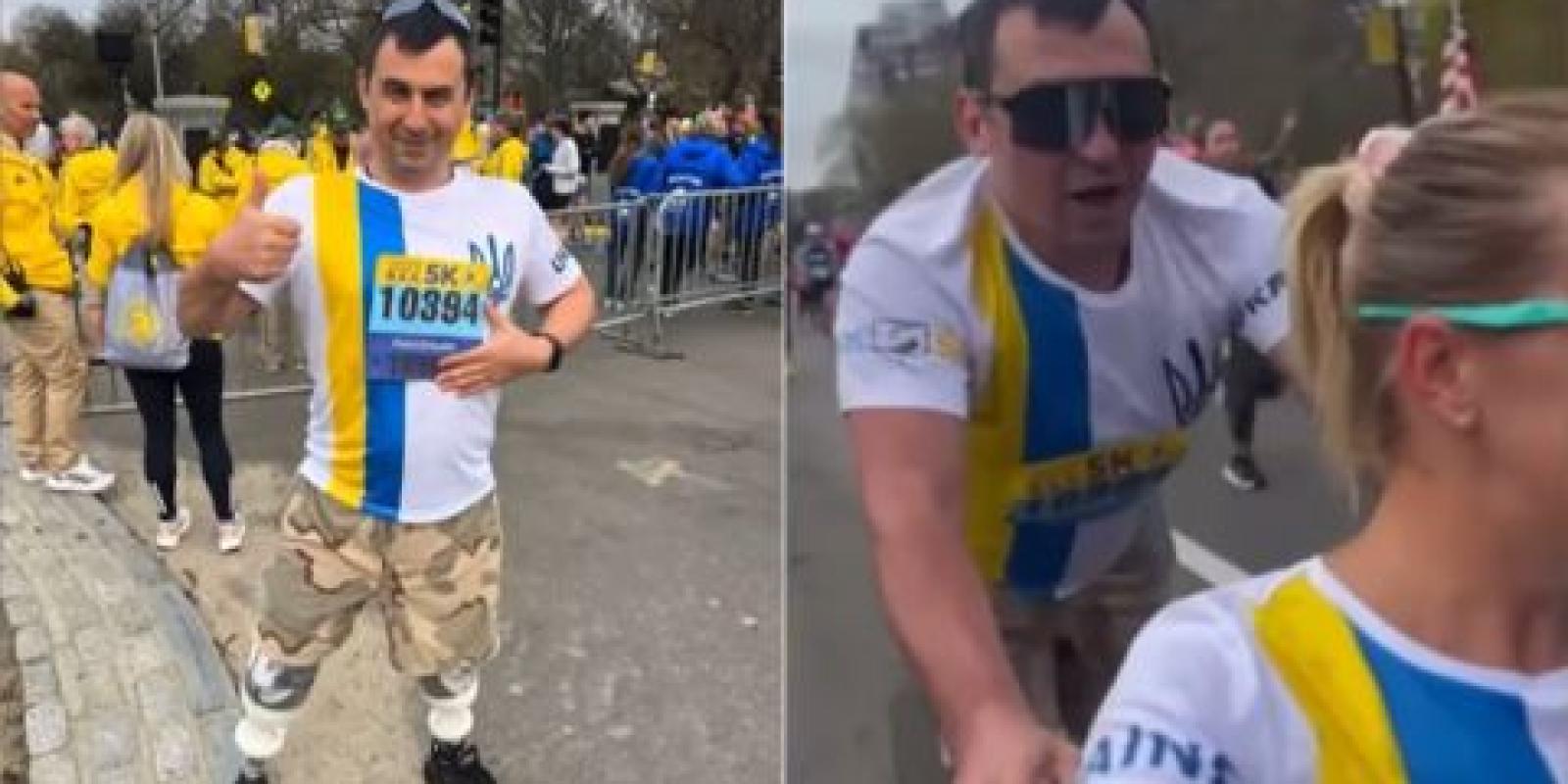 Ветеран Київської тероборони без ніг викликав фурор на Бостонському марафоні